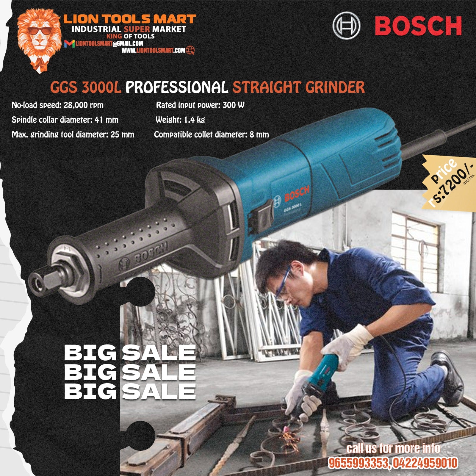 BoschGgs 3000L PROFESSIONAL STRAIGHT GRINDER