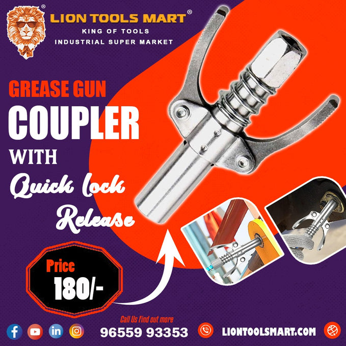 Grease Gun Coupler With Quick Lock