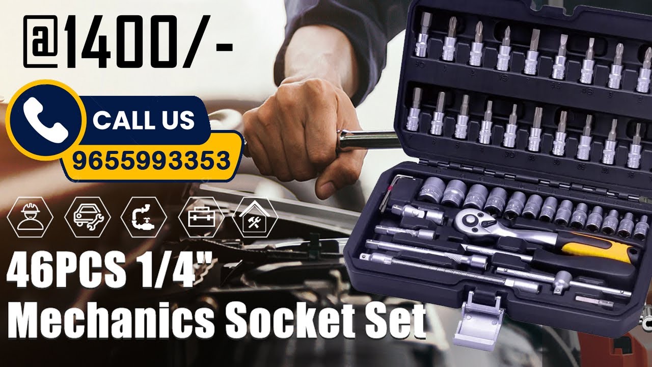 "46 Piece Socket Set 1/4 inch Kit -A Comprehensive Tool Kit for Various Applications"