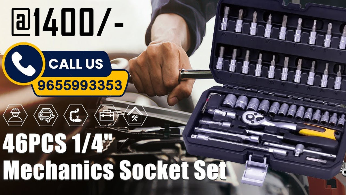 "46 Piece Socket Set 1/4 inch Kit -A Comprehensive Tool Kit for Various Applications"