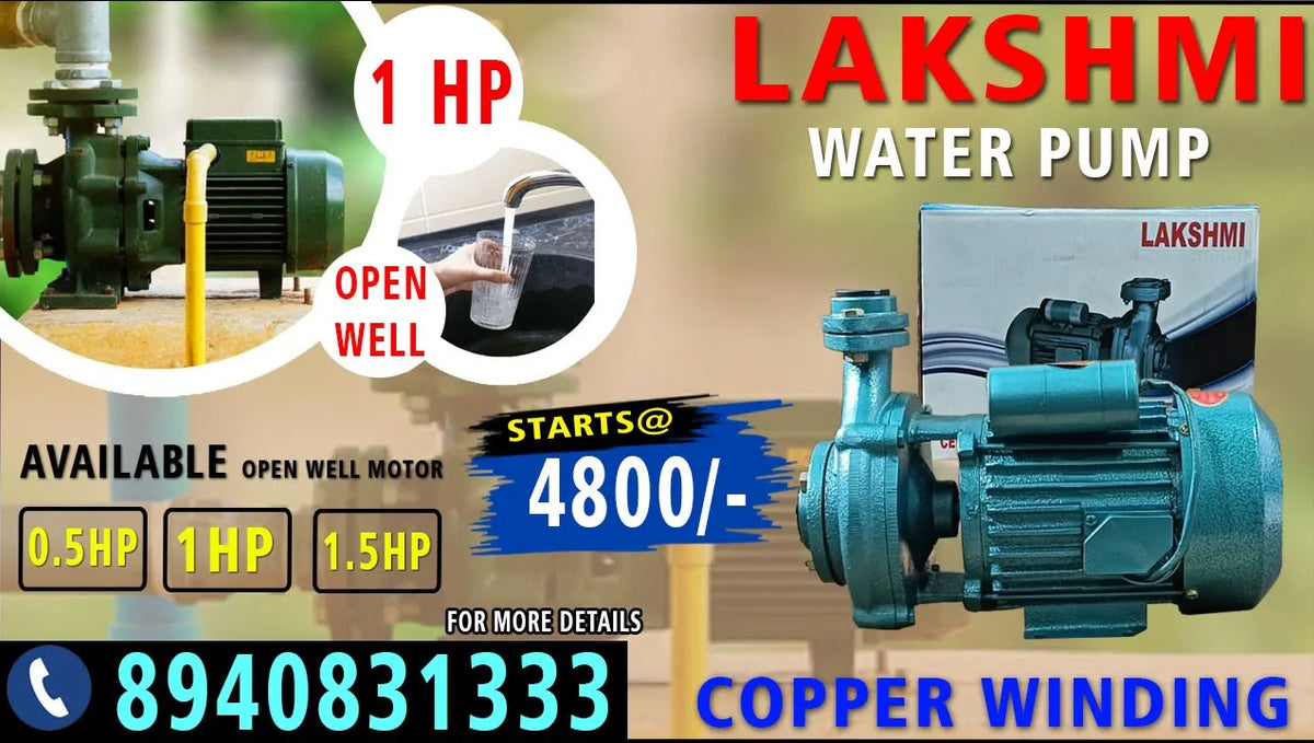 Lakshmi 1hp open well Water Motor