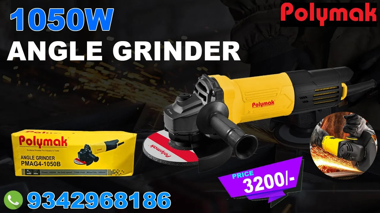 "Polymak Angle Grinder 1050W PMA41050B - A Powerful Tool for Heavy-Duty Tasks"