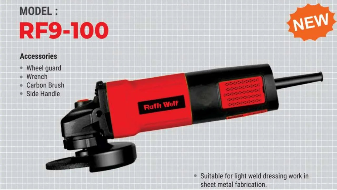 "Ralli Wolf Angle Grinder RF9-100-Unleashing Power and Precision in Your Hands"