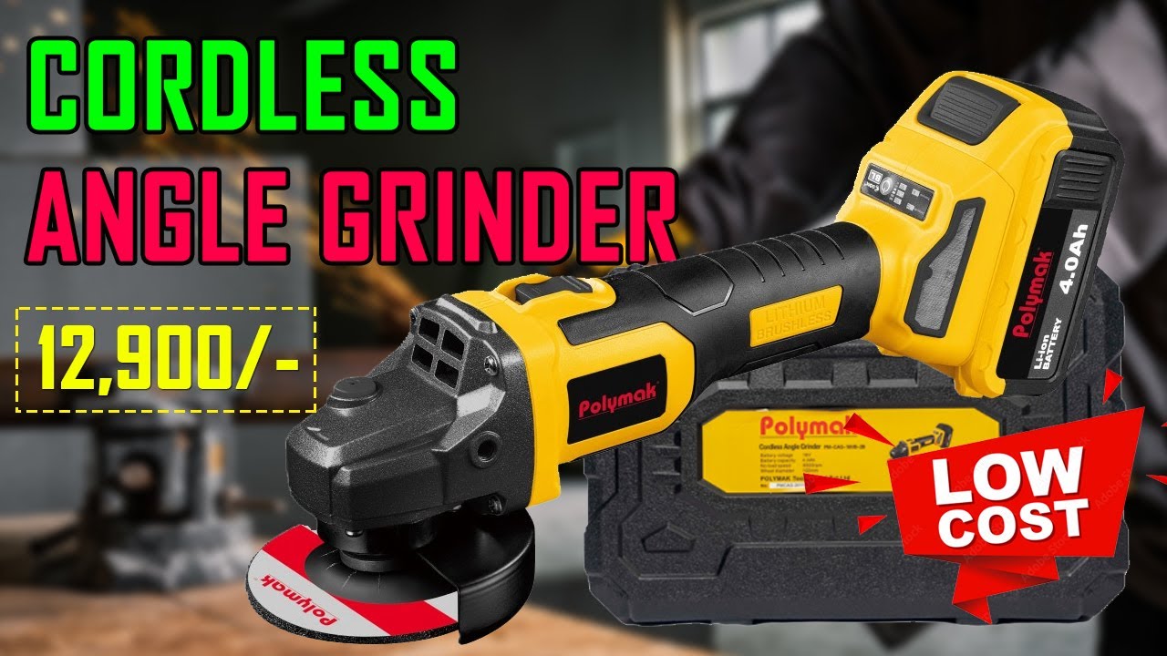 Polymak Cordless Angle Grinder PM-CAG-18VB-2B