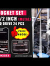 Force Socket Set 24 Pcs 1/2 inch