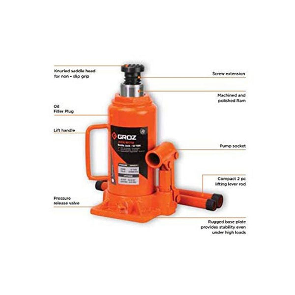 GROZ BOTTLE JACK 50TON BT-50W WELDING - Lion Tools Mart