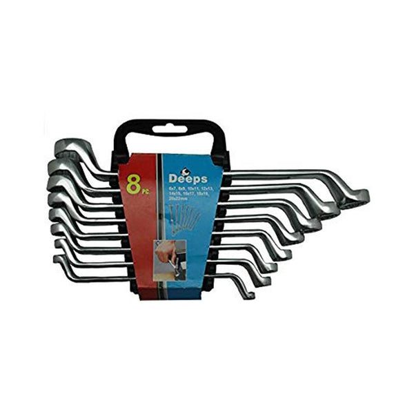 DEEPS 13/8M RING SPANNER SET 8PCS PACKED IN PLASTIC RACK deeps,   ring spanner,  hand tools,    deeps ring spanner set kits,  deeps ring spanner sizes,  ring spanner online price  best ring spanner kits,  deeps ring spanner,  buy best online ring spanner,  deeps tools